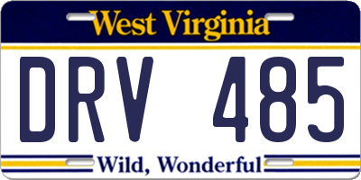 WV license plate DRV485