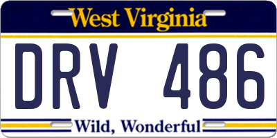 WV license plate DRV486