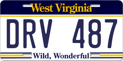WV license plate DRV487