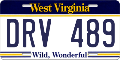 WV license plate DRV489