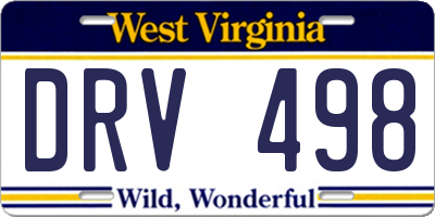 WV license plate DRV498