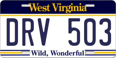 WV license plate DRV503