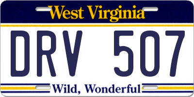 WV license plate DRV507