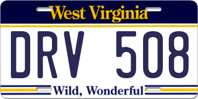 WV license plate DRV508