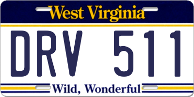 WV license plate DRV511
