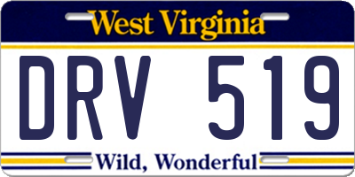 WV license plate DRV519