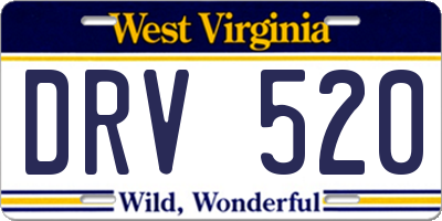WV license plate DRV520