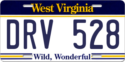 WV license plate DRV528
