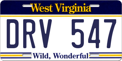 WV license plate DRV547