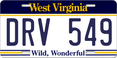 WV license plate DRV549
