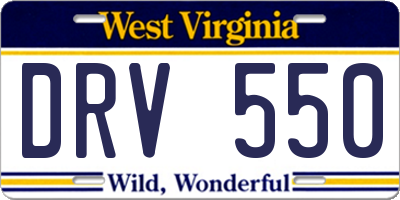 WV license plate DRV550