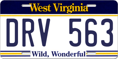 WV license plate DRV563