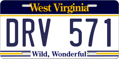 WV license plate DRV571