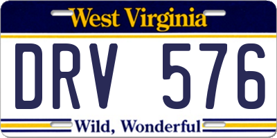 WV license plate DRV576