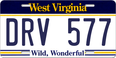 WV license plate DRV577