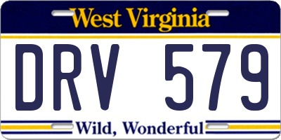 WV license plate DRV579