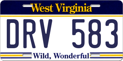 WV license plate DRV583