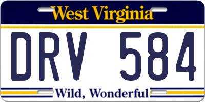 WV license plate DRV584