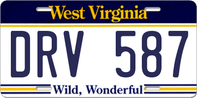 WV license plate DRV587