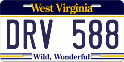 WV license plate DRV588