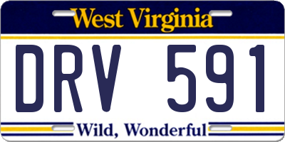 WV license plate DRV591
