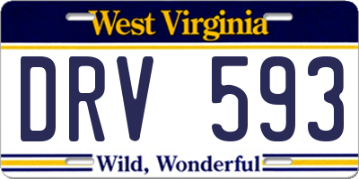 WV license plate DRV593