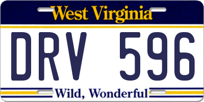 WV license plate DRV596