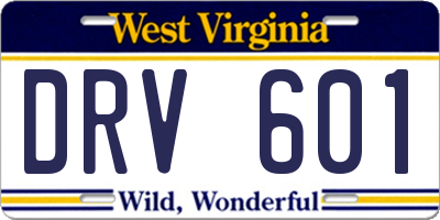 WV license plate DRV601