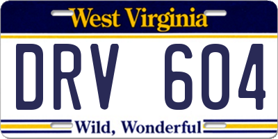 WV license plate DRV604