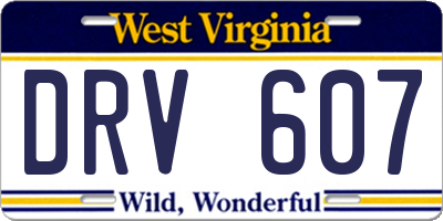 WV license plate DRV607