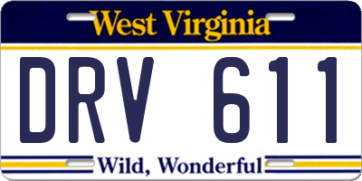 WV license plate DRV611