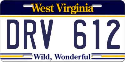 WV license plate DRV612
