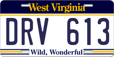 WV license plate DRV613