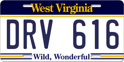 WV license plate DRV616