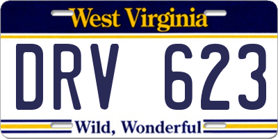 WV license plate DRV623