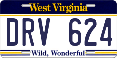 WV license plate DRV624