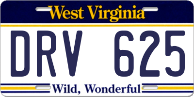 WV license plate DRV625