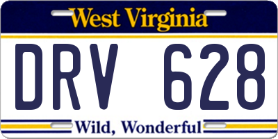 WV license plate DRV628