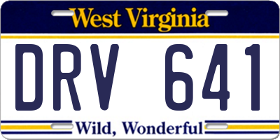 WV license plate DRV641