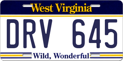 WV license plate DRV645