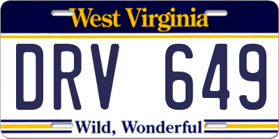 WV license plate DRV649
