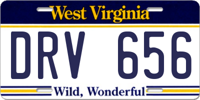 WV license plate DRV656