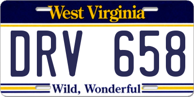WV license plate DRV658