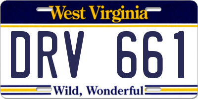 WV license plate DRV661