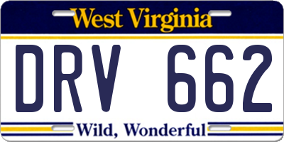 WV license plate DRV662