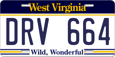 WV license plate DRV664