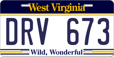 WV license plate DRV673