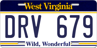 WV license plate DRV679