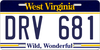 WV license plate DRV681