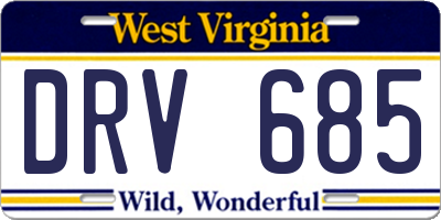 WV license plate DRV685
